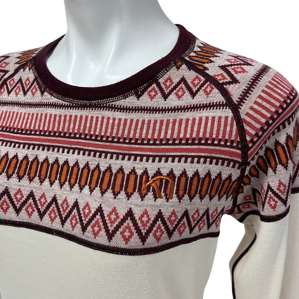 Kari Traa Lokke Base Layer Shirt Top 100% Wool Cream Nordic Sweater XL